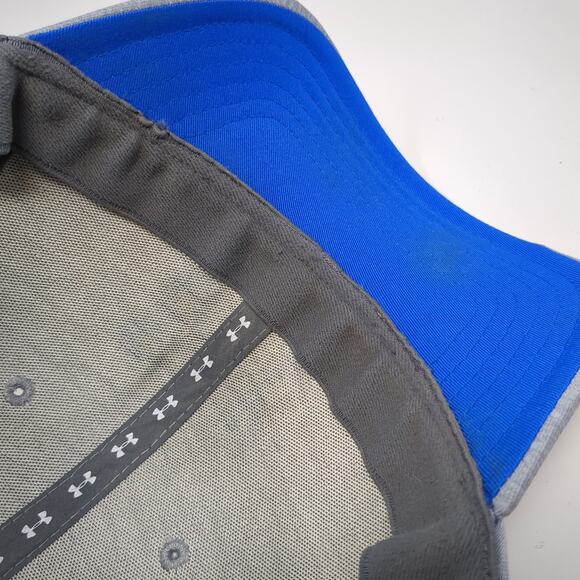 Under Armour Fitted Hat Gray XL Solid Embroidered Logo Vent Holes - Picture 8 of 9